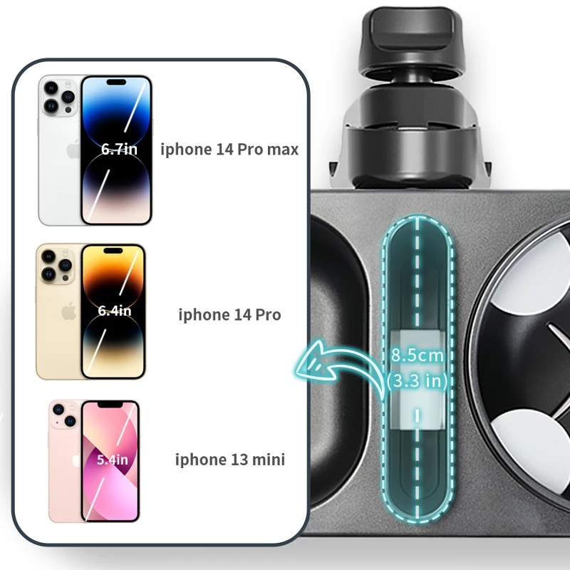 Stroller Cup and Snack Holder 3-in-1 Universal Stroller Food Storage Attachment with Cup Phone Holder