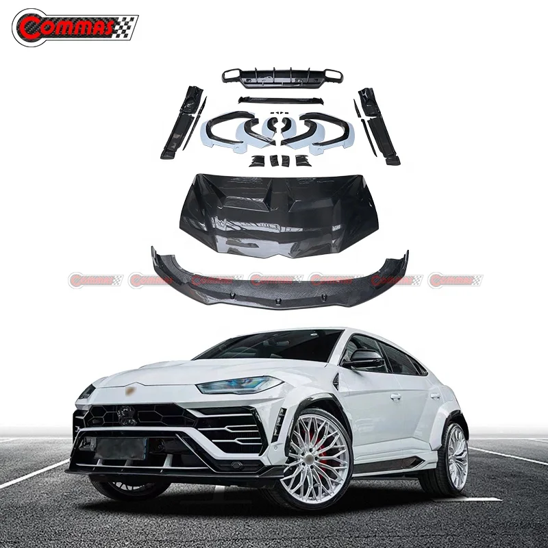 Модерн 1016 стиль комплект из углеродного волокна для Lamborghini Urus с передним задним краем юбки капюшоном передние крылья
