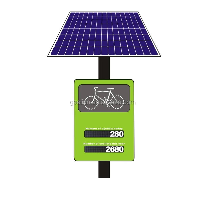 Solar Power Radar Detector LED public traffic vehicle automatic passenger bike counters with GPRS GPS device