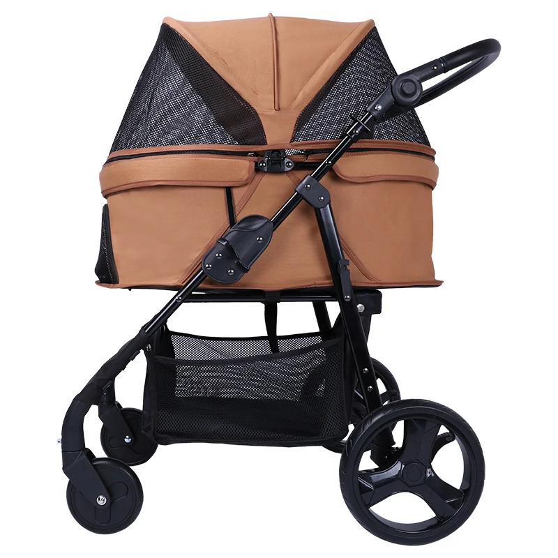 Can Easily Walk in/Out 4 Wheels Pet Stroller Cat Dog Cage Stroller Dog pet Stroller for Dogs Pet