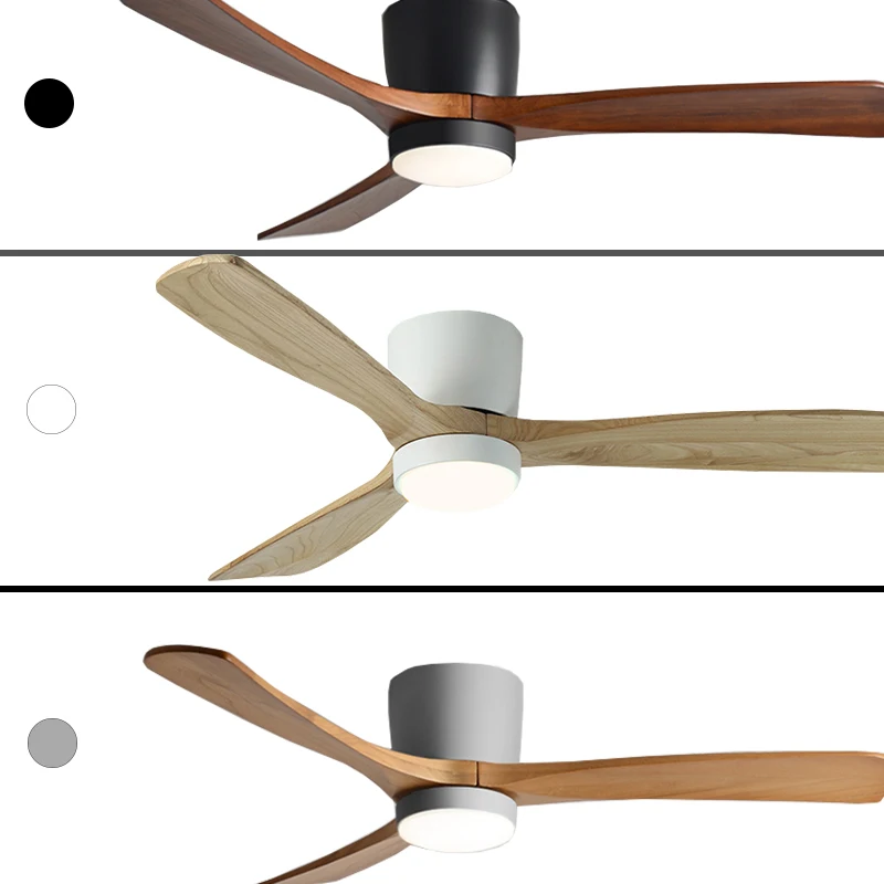 Best Price High Quality Remote Control LED Lighting  DC Motor Solid Wood Ceiling Fan Light for Living Room