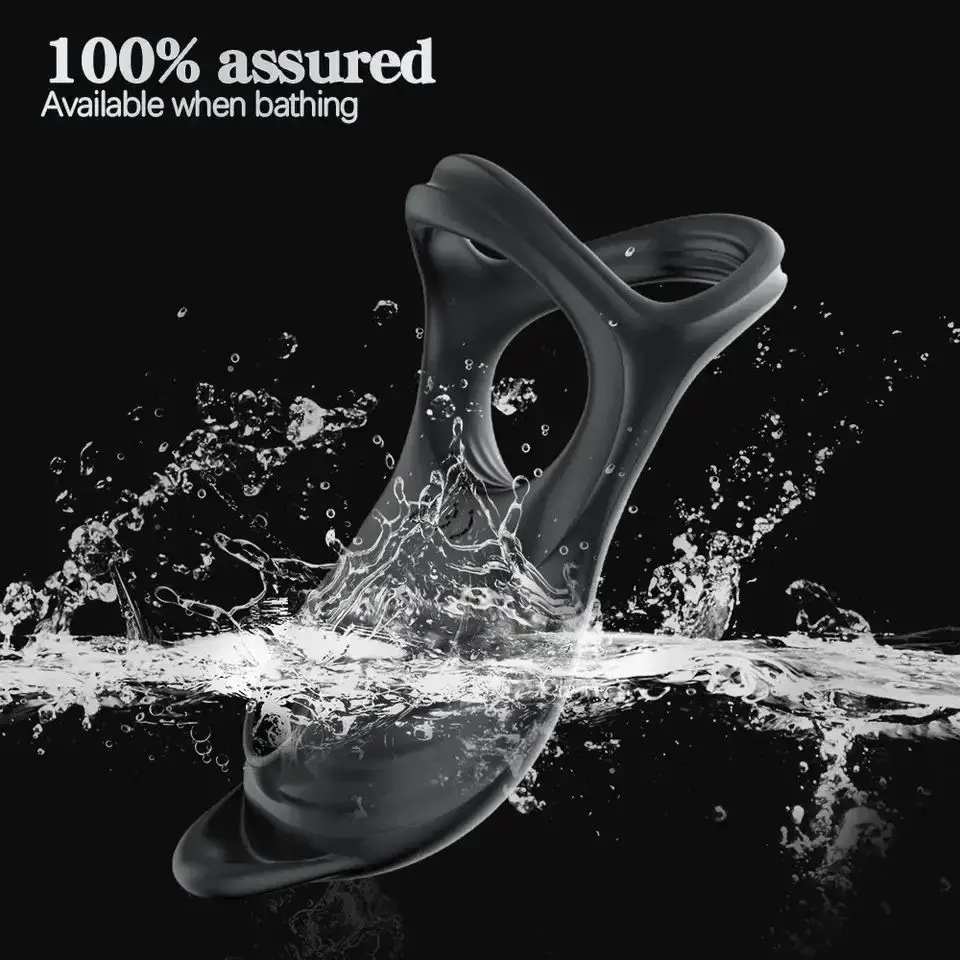 Magnetic Suction Charging 5 Frequency Sucking Lock Ring Wireless Remote Control Vibrating Ring Masturbator For Male