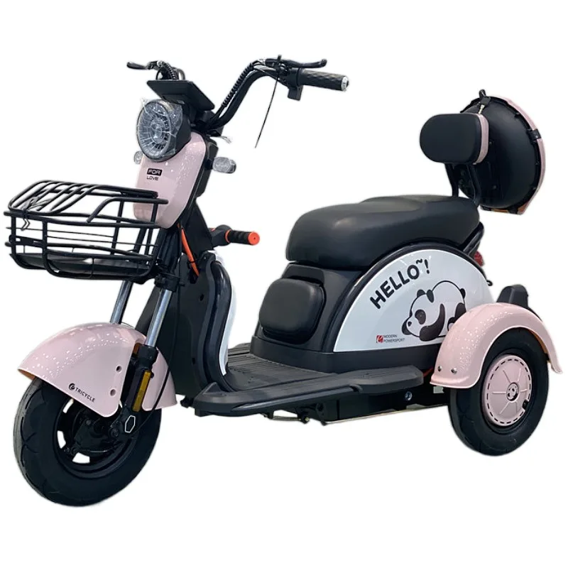 3 wheel folding portable scooter electric tricycle for adults with front baskets