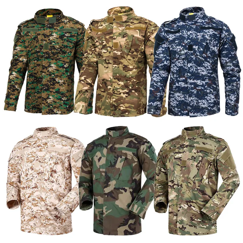 Men Tactical Uniforms Acu Universal  Suit Camouflage Ripstop Security Guard Uniform