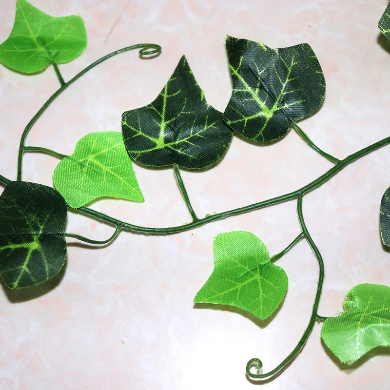 Artificial Plant Vines Wall Hanging Rattan Leaves Branches Outdoor Garden Home Decoration Plastic Fake Silk Leaf Green Plant