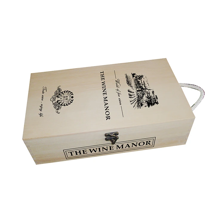 Индивидуальная печать простая красивая высококачественная скользящая крышка деревянная коробка для вина с одной бутылкой