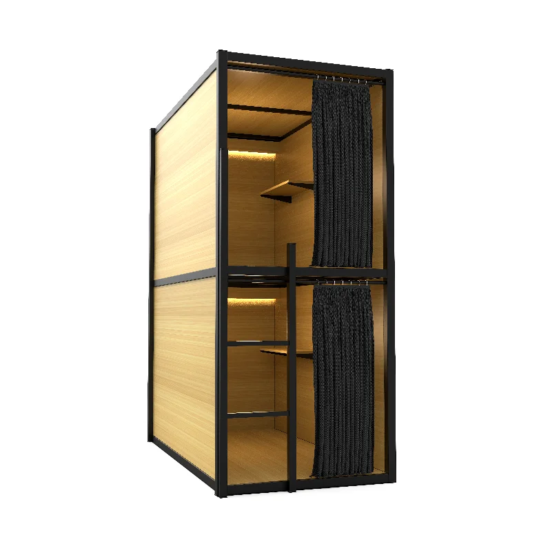 Hotel capsule bunk bed bedroom furniture sleeping pod lodge double Bunk bed with storage lockers