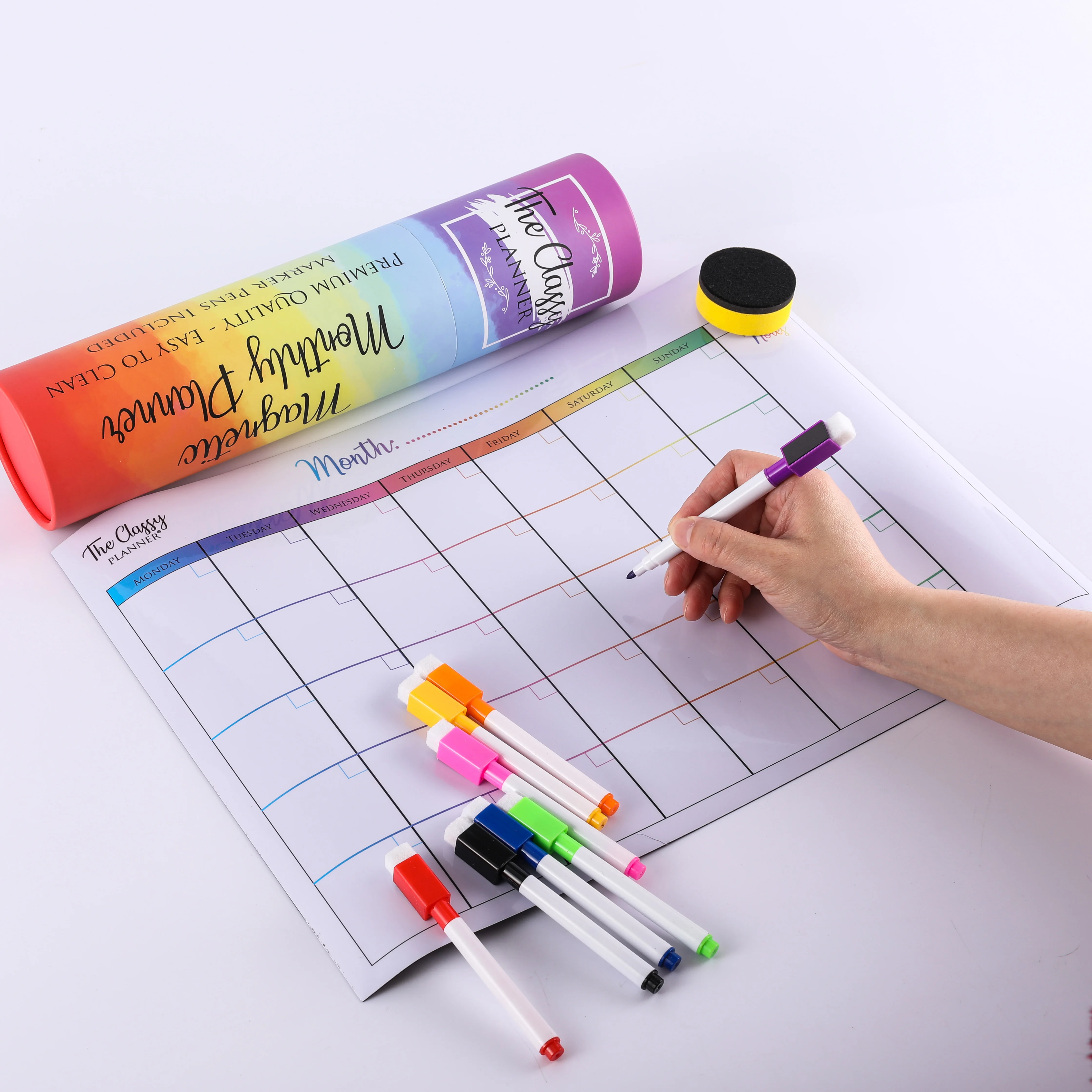 Weekly Monthly Planner Magnets Dry Erase Soft Fridge Notepad Refrigerator White Magnetic Wipeble Whiteboard Planner Set