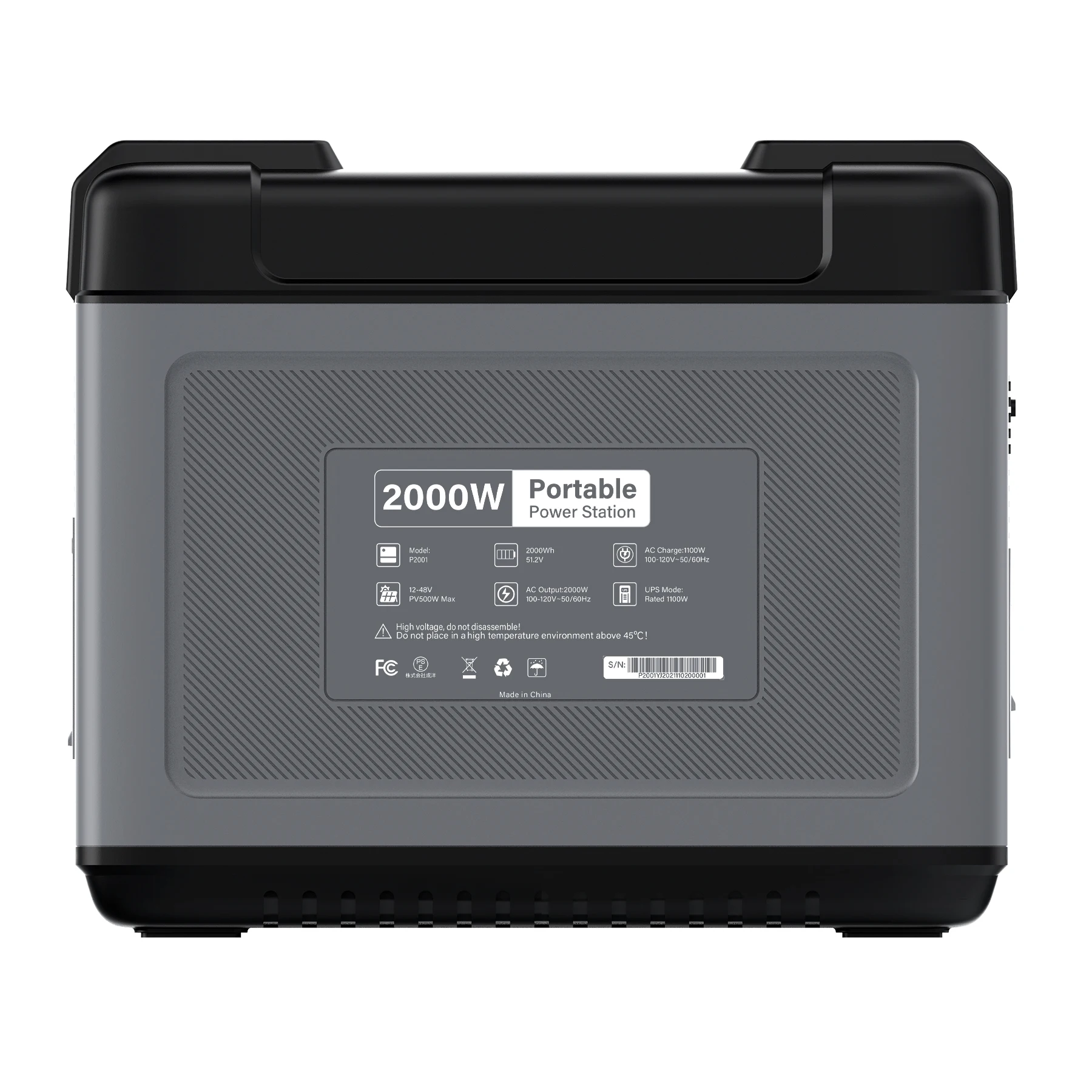 Oukitel P2001E Portable Power Station 2000WH 2000W Power Station Support UPS BMS 1.8 Hours Fast Charging Surge 4000w