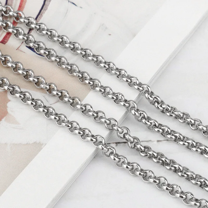 Wholesale 304 316L Stainless Steel Rolo Belcher Chains For Jewelry Making