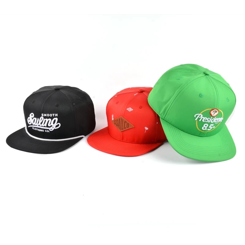 Wholesale New Fashion Embroidery Nylon Snapback Cap Rope Nylon Hat