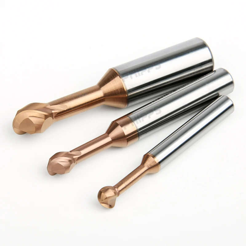PHIPPS Arch Cutter tungsten steel carbide lollipop ball end mill solid carbide HRC55 cutting tool for mould steel