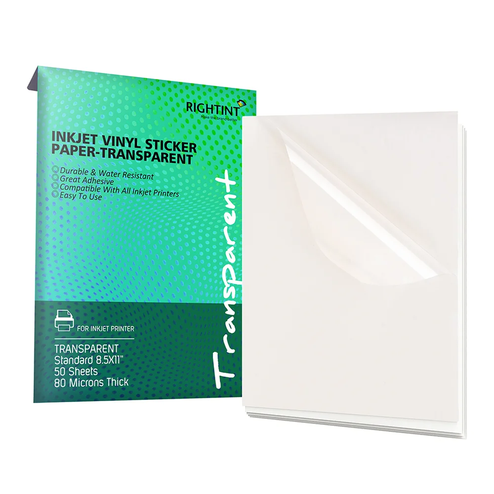 A3 transparent vinyl label paper waterproof glossy custom vinyl sticker paper a4