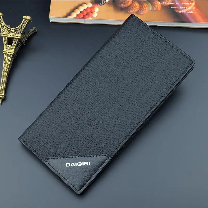 New Fashion Custom PU Leather Fold Multi Card Men Long Wallet for Men