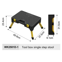 3 tier double sided aluminum folding portable stepladder 3 step stool ladder with tool box