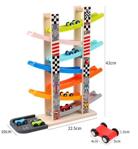 Лидер продаж Заводские Деревянные 7 уровней игрушечные машины для слежения за горами Монтессори развивающие подарки парковки игрушки детей