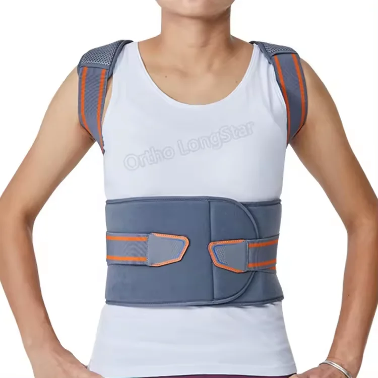 Postoperative Lumbar Back Brace with Shoulder Support for Recovery and Fixation