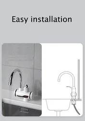 Kitchen Electric Hot Water Heating Faucet Instant Hot Water Faucet with LED   Heater Kitchen Tap