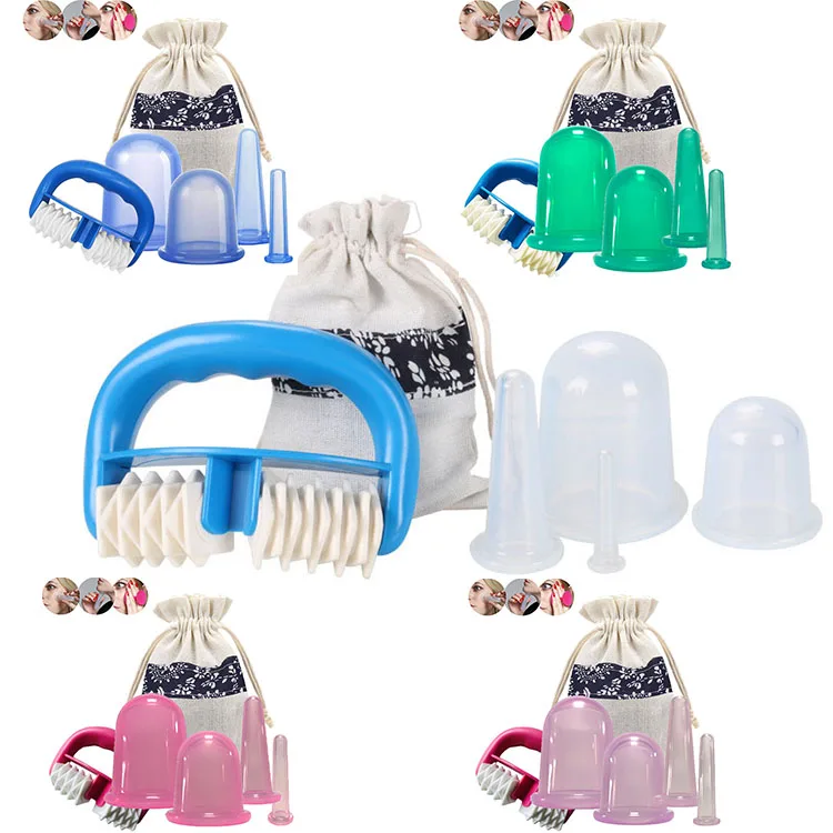 4 Piece Massage Cupping Device Anti Cellulite and Skin Problems Massager Tools Therapy Silicone Set