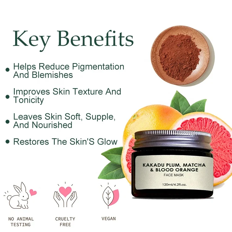 Kakadu Plum Face Mask Brightening Firming Reduce Pigmentation Blemishes Skin Care Beauty Vitamin C Facial Masks