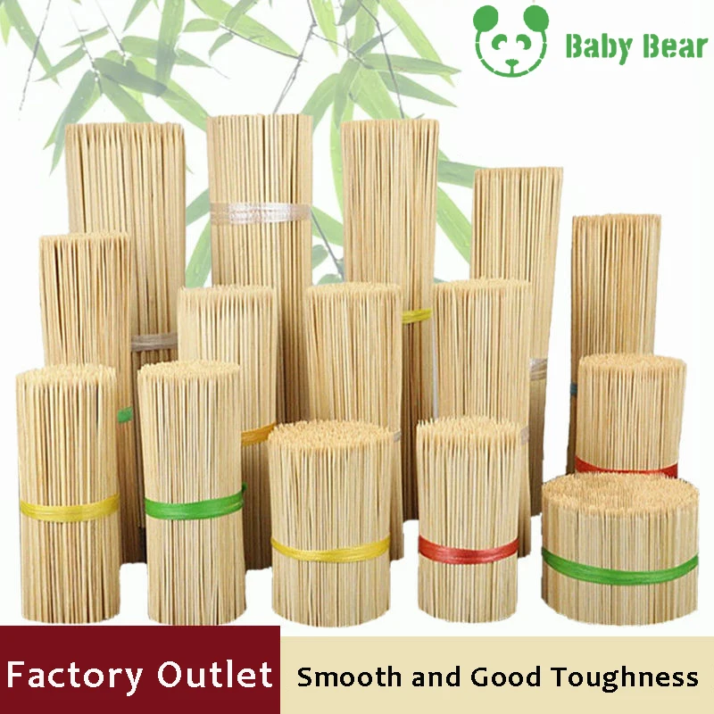 Outdoor use smooth surface food contact grade biodegradable barbecue bamboo skewer