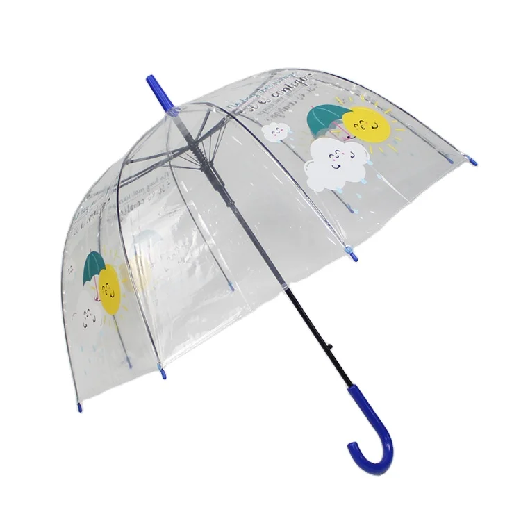 Auto Open Clear Classic Bubble Birds stick fashion lovely pvc transparent dome umbrella