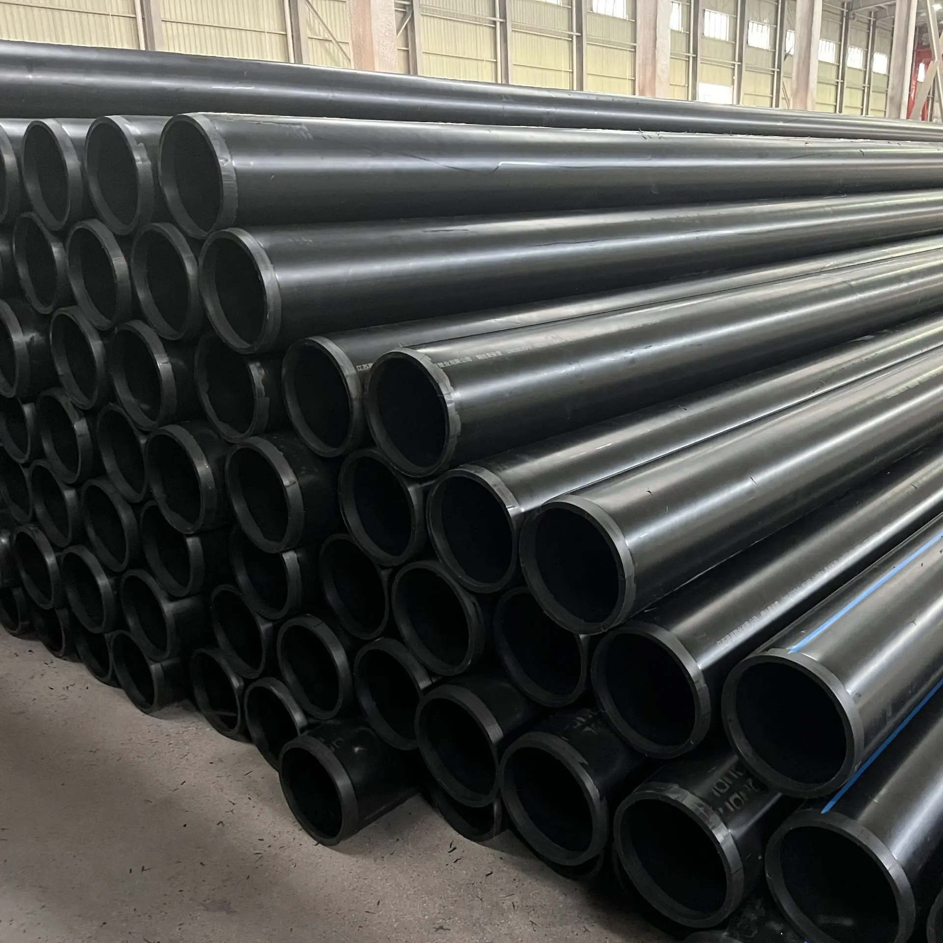 China Manufacturer 355 mm 560mm 110mm 250mm 40mm 75mm 160mm Pe100 Sdr 11 High Density Hdpe Pipe With Blue Strip
