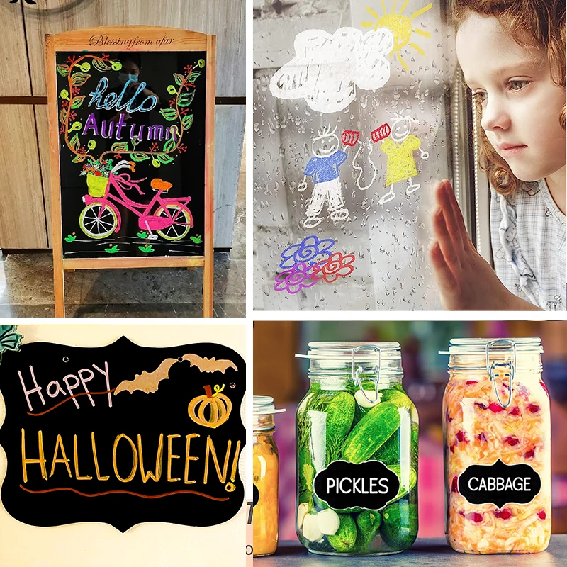 12colors Reversible Tip Liquid Chalk Marker Pen Set Water-based Led Board Liquid Chalk Marker