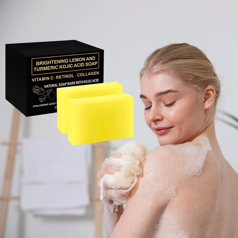 Private Label Organic Lemon Turmeric and Kojic Acid Soap Skin Whitening Nature Original Honey Kojic Acid Soap