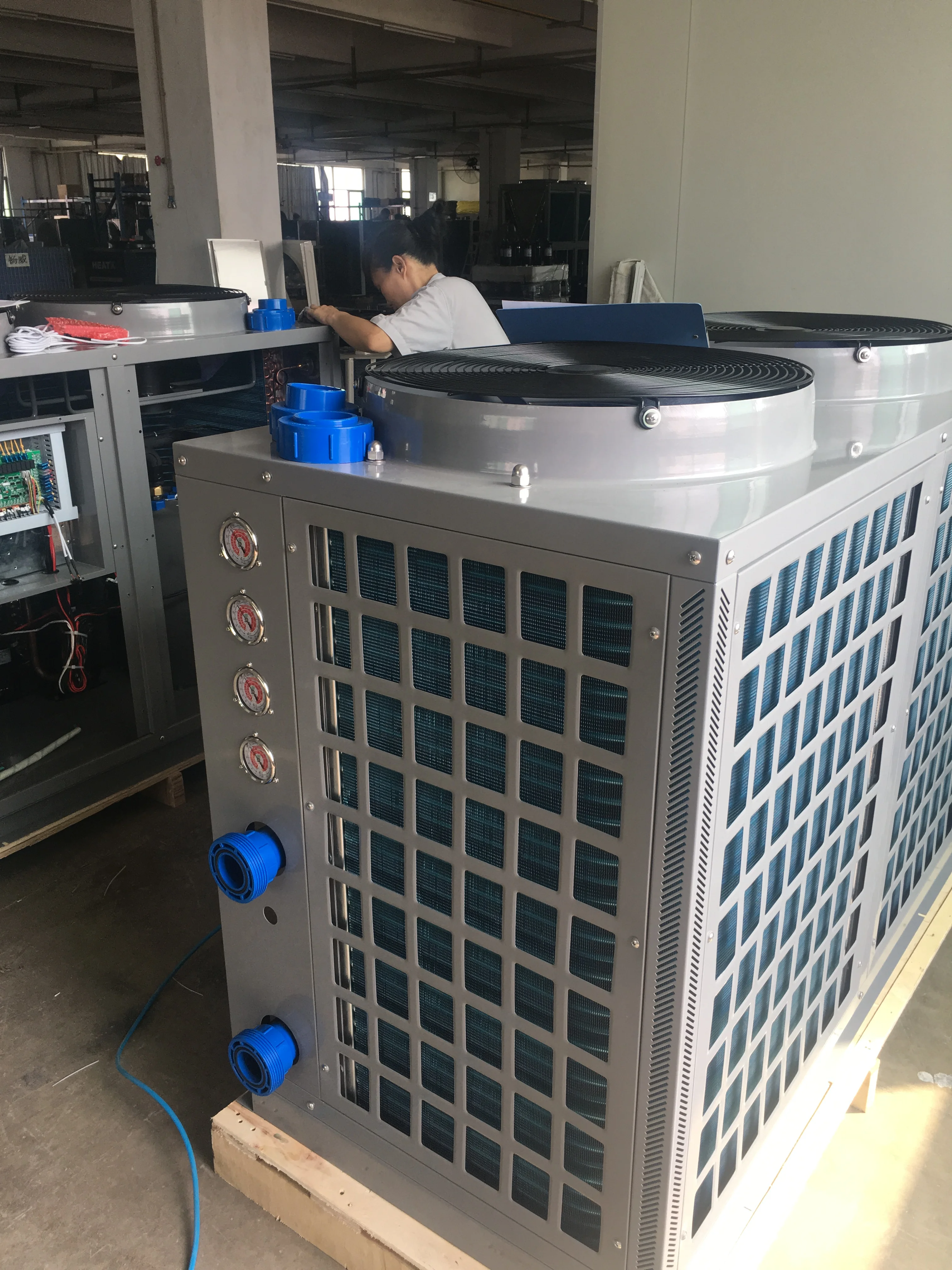 Galvanized Steel / Stainless 60KW Air to Water Heatpump for Swimming Pool with High COP