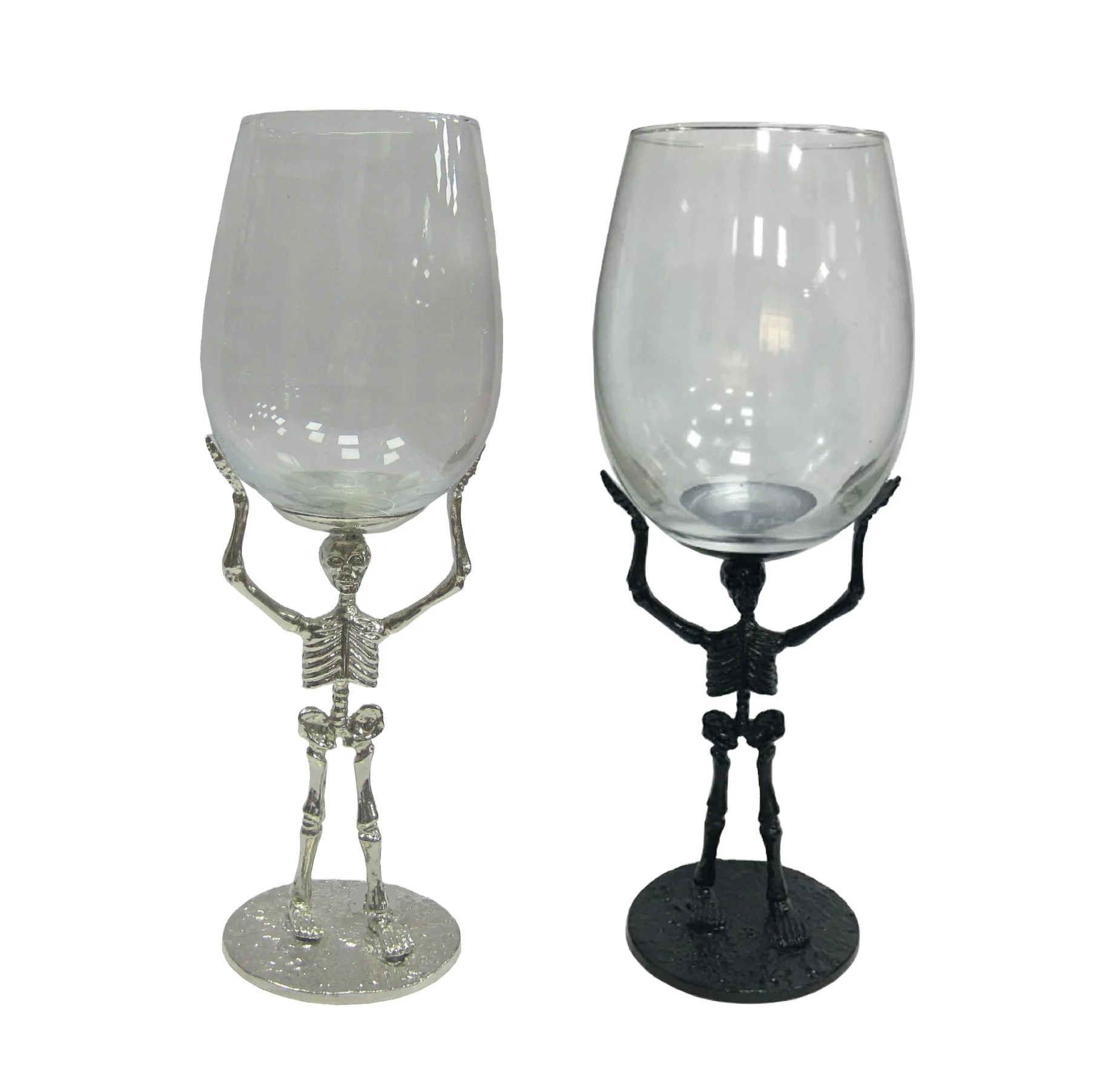Skeleton man wine glass Halloween wine glass