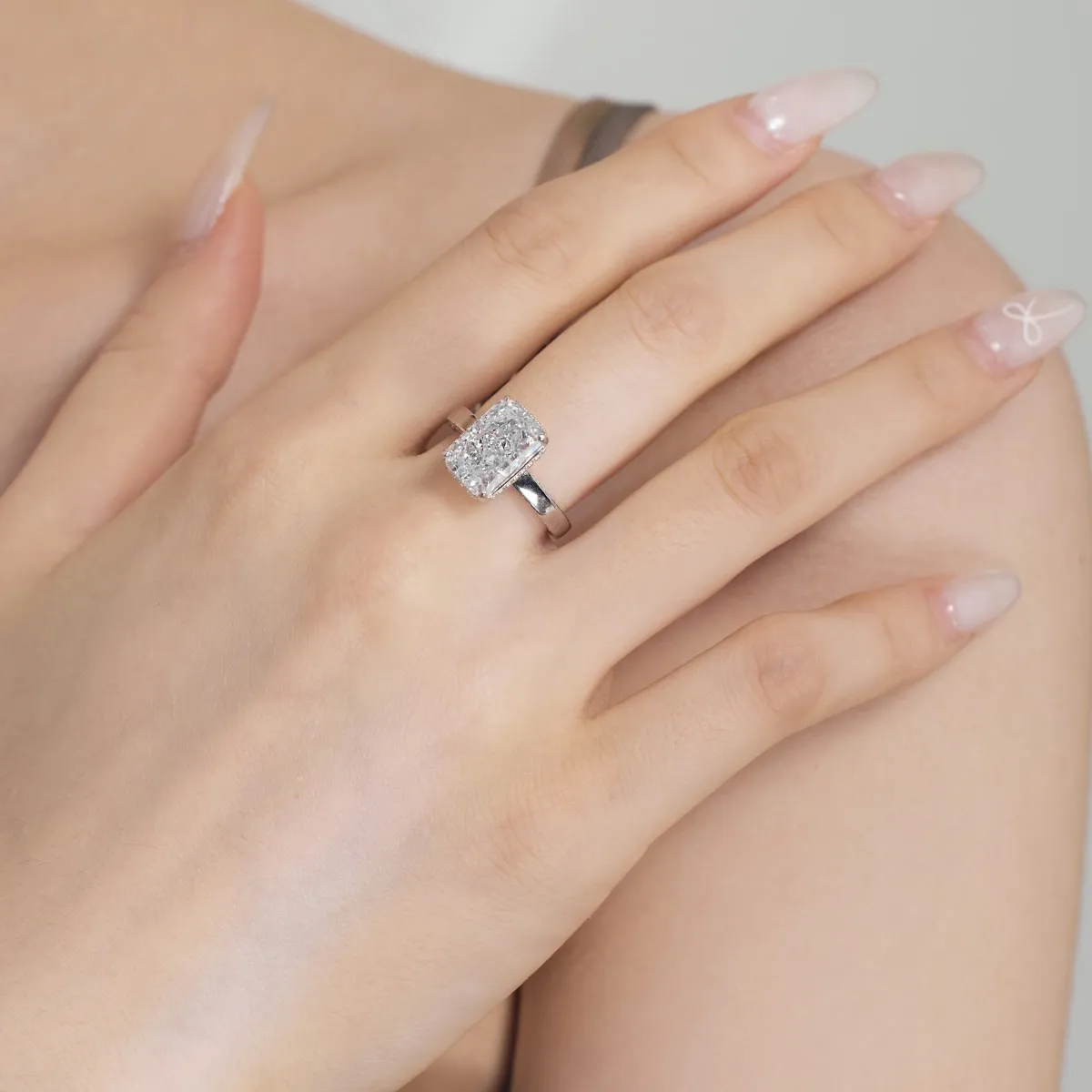 Dylam Luxury Fine Jewelry Diamond S925 Silver Square Yellow Cubic Zircon Ring Wholesale Price Wedding Engagement Rings For Women