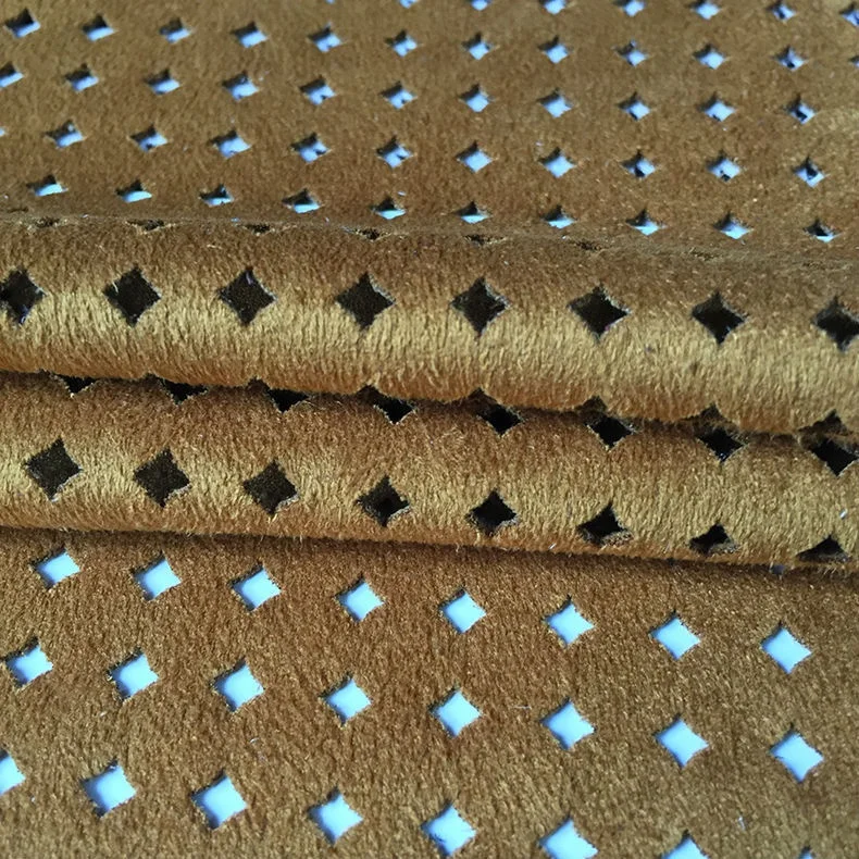 Стильная и уникальная изготовленная на заказ ткань из искусственной замши с дырками перфорированная эластичная полиэстера микрофибры