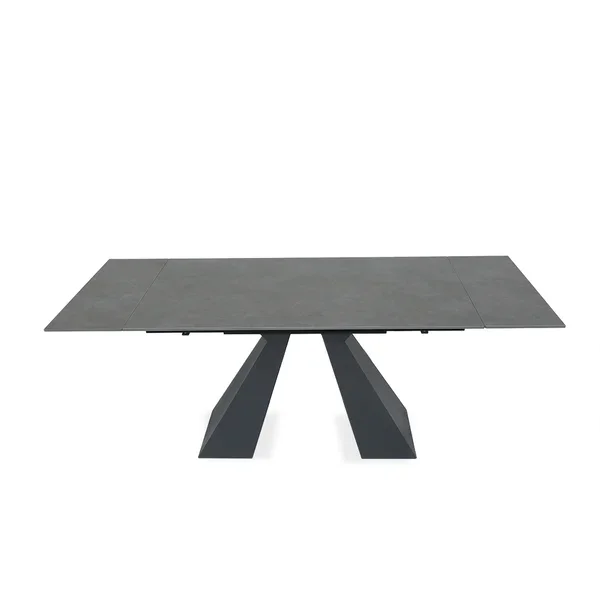 NOVA Extendable Sintered Stone Italian Black Restaurant Tables Modern Rectangular Commercial Dining Eating Table