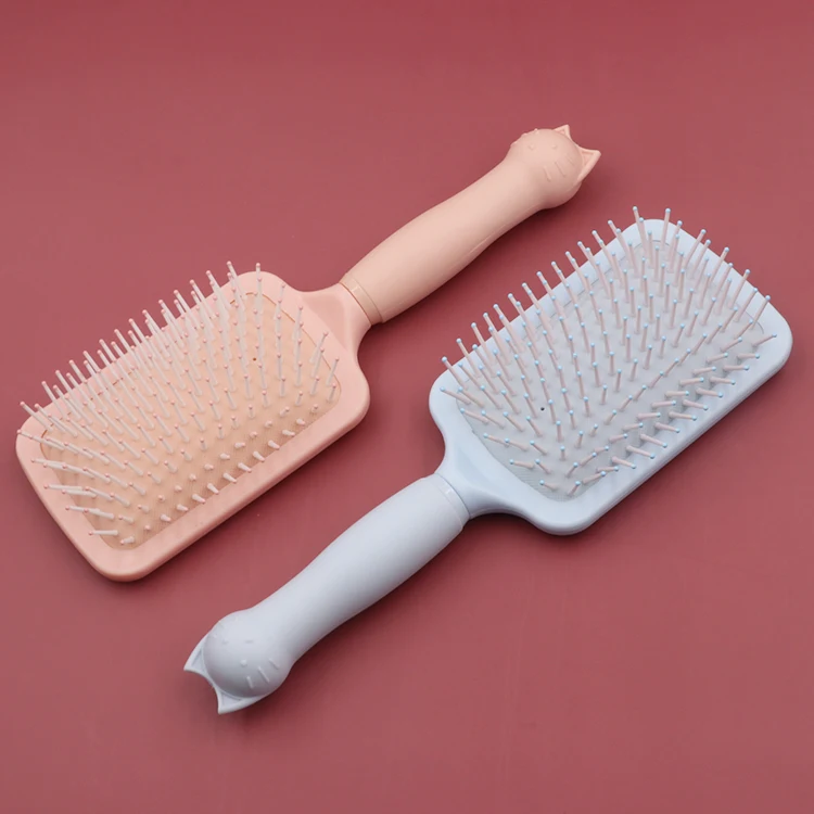 ECO Waterproof Massage cartoon cat flat comb Students Practical Supplies nylon hair Portable ABS Detangling Hair Brush comb
