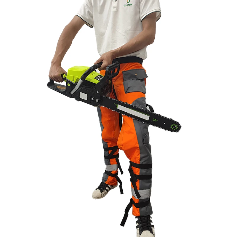 Gujia Lightweight Protective Adjustable Chainsaw Chaps Forest Apron Style Orange Leg Protection Safety  Wrap Chainsaw Pants