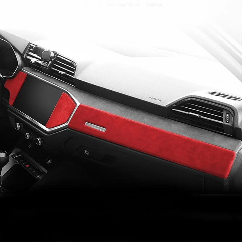 Ushilife ALCAN TARA car gear shift knob cover steering wheel handle cover central console panel cover set for Audi Q3 2019-2023