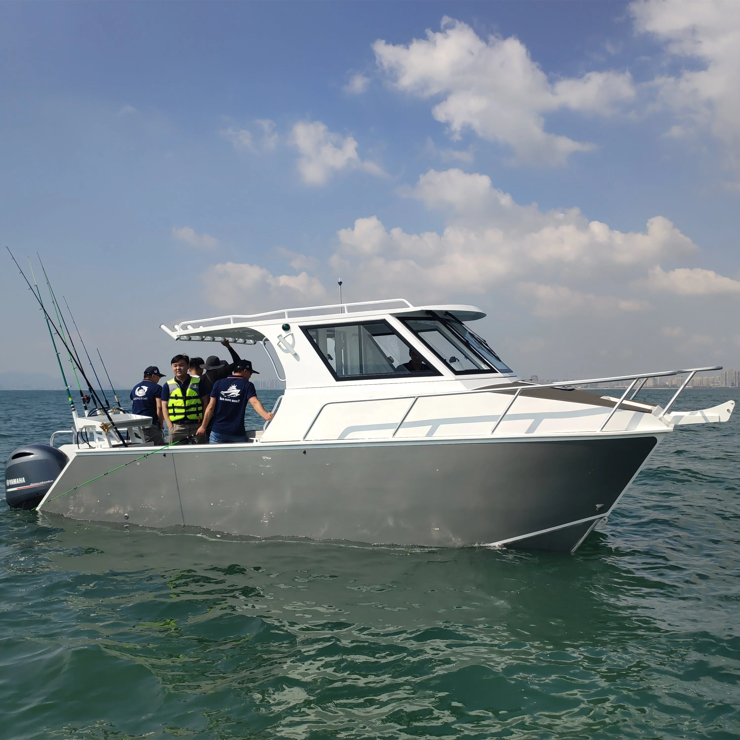 Catamaran factory 25ft 7.7m Aluminum aluminium 6-8 people pleasure fishing catamaran boats