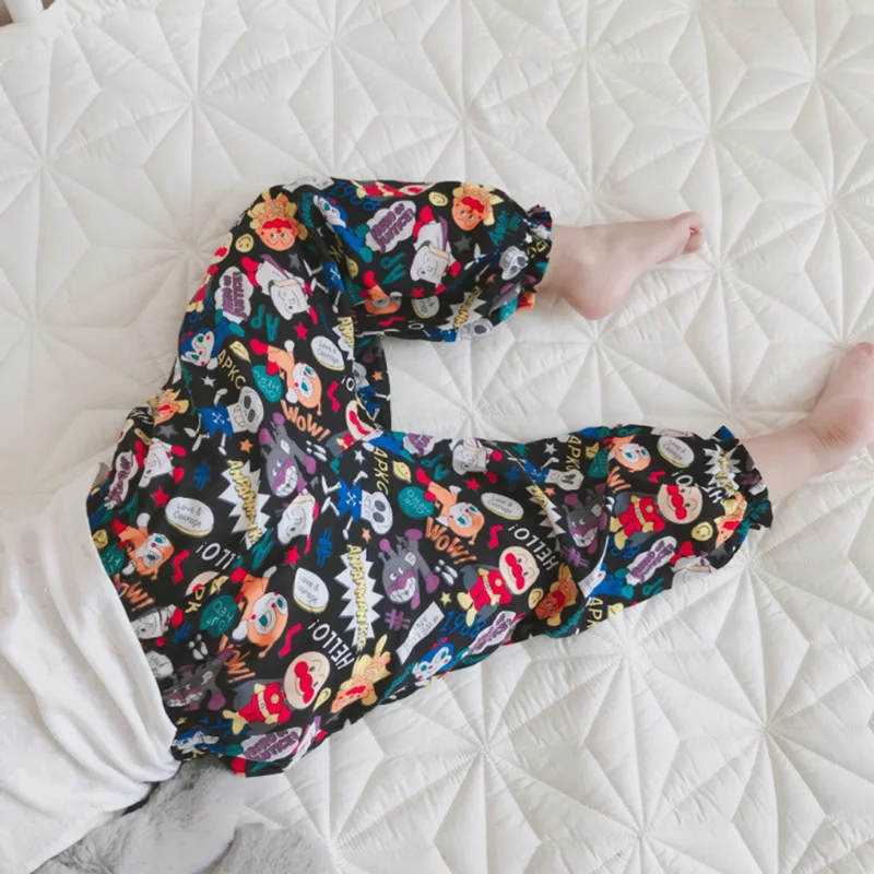 
The new style pure cotton cartoon Anti-mosquito pants long Beam feet pants Japanese-style pant baby 