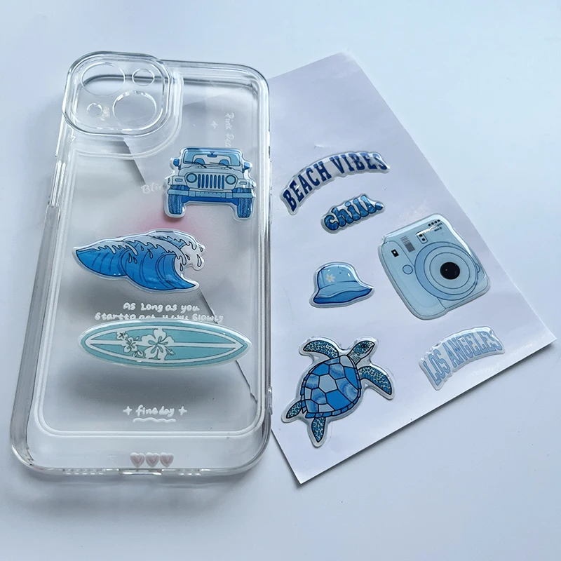 Waterproof Customized Shape Full Color Printing Resin Sticker Decorative Brand Design Sticker Sheet