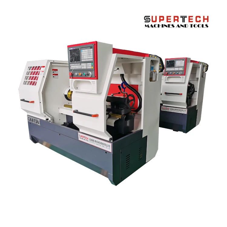 Supertech CK6136  Inclined Bed CNC Lathe China CNC lathe Horizontal Bed CNC Lathe Machine cheap price