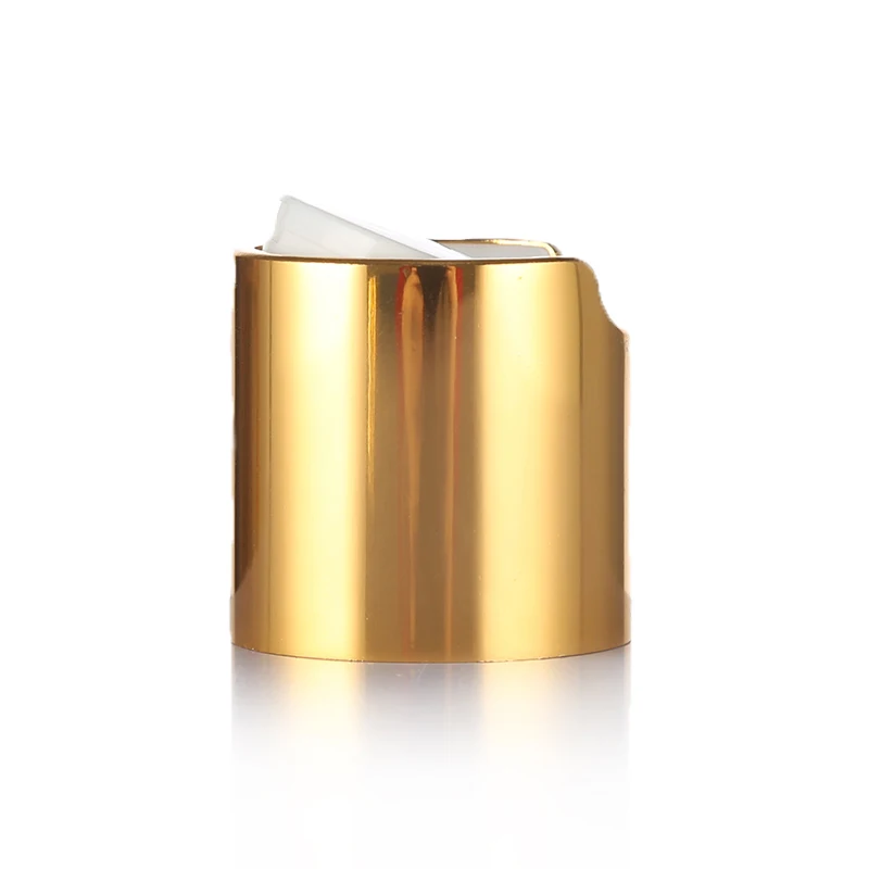 Cosmetics aluminium shampoo bottle cap plastic disc top cap for shampoo bottle