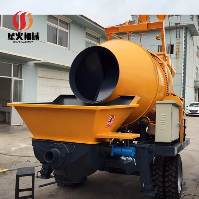 Electric Concrete Mixer with Pump Machine and Pipe Mini 60 Meter Concrete Mixer Pump Mobile Dry Concrete Mixer with Pump