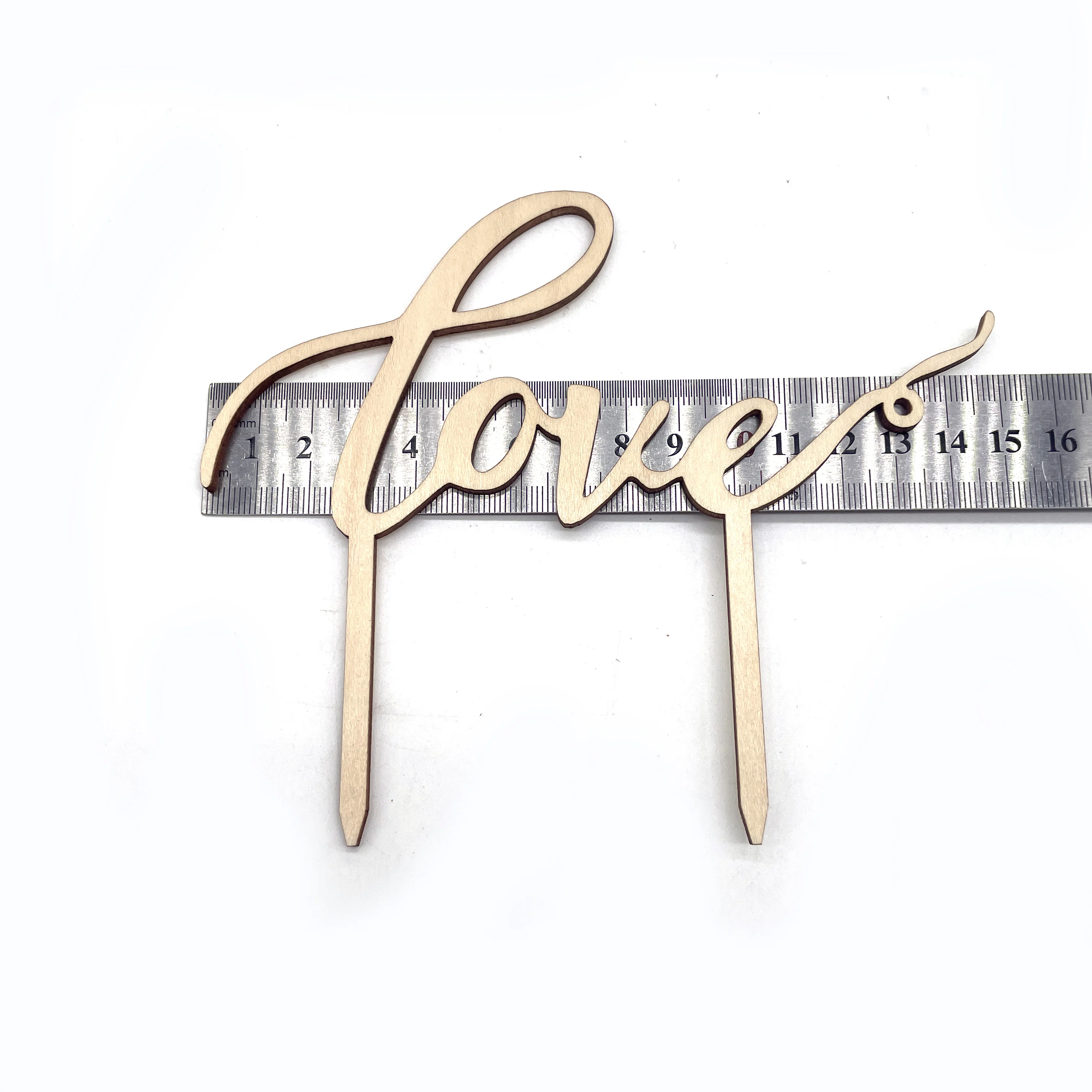 2023 New Wood Love Cake Topper - Wedding/Engagement/Bridal Shower/Anniversary/Birthday Party Decorations Supplies