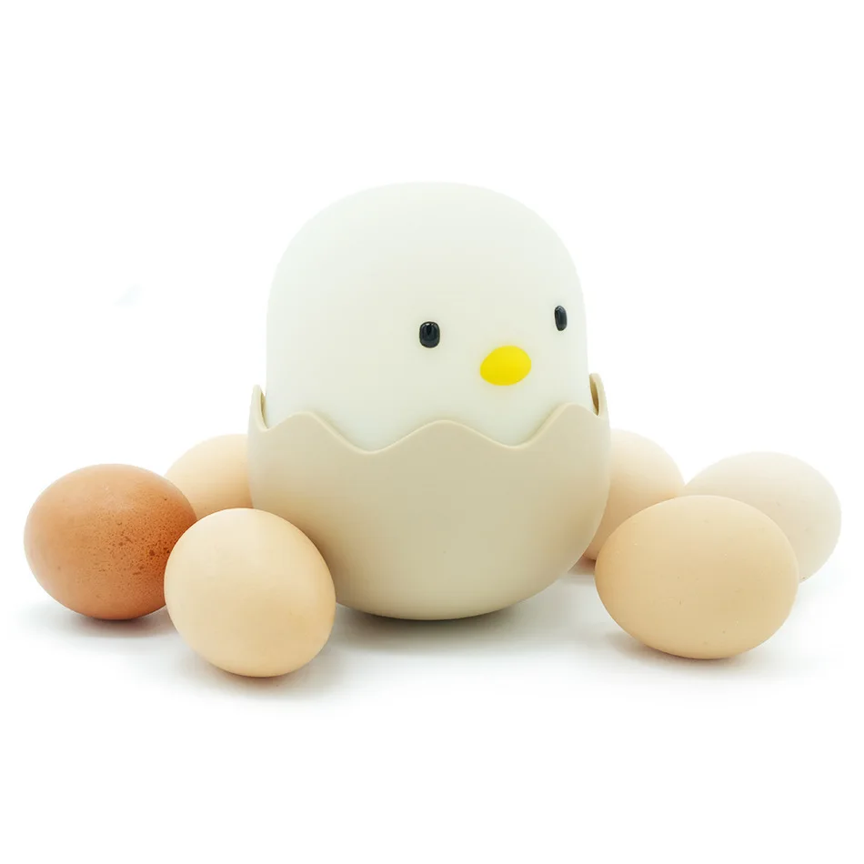 Hot selling Eggshell Chicken night light for Kids Eggy silicone friendship cute chicken emotional lamp Touch Bedside Night Lamp