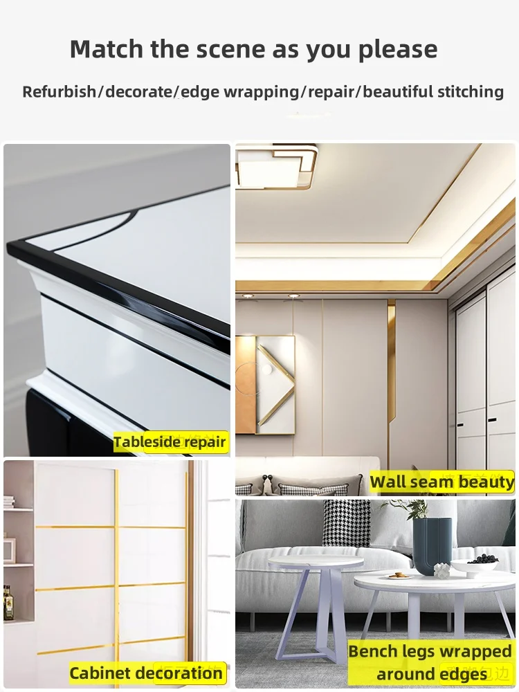 Ceramic Tile Beautiful Seam Sticker Beautiful Side Line Self-adhesive Cabinet Door Background Wall Waterproof Decorative