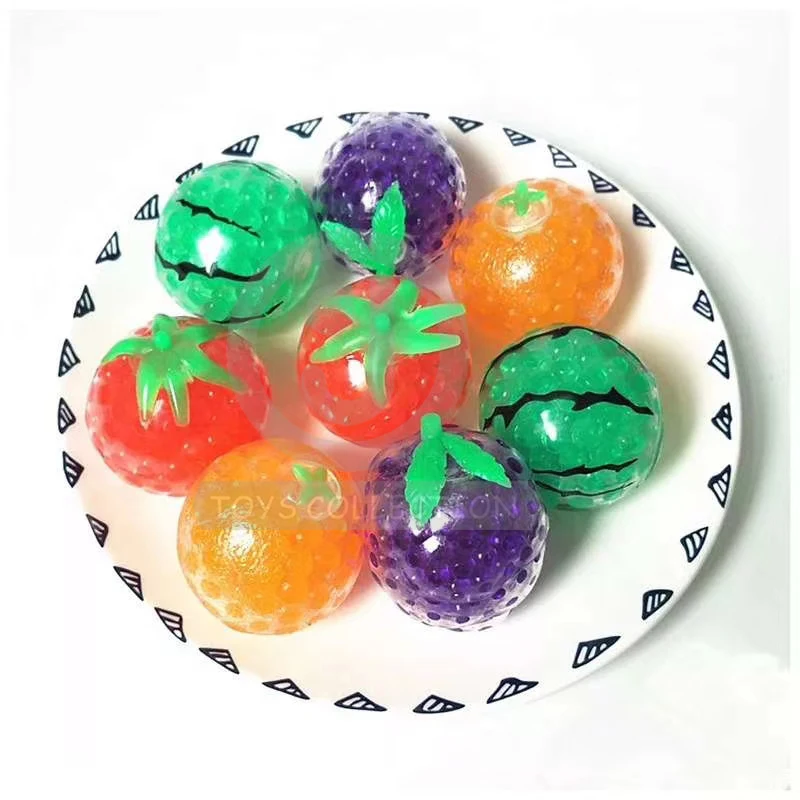 Wholesales Custom Kawaii Water Beads Gel Squishy Fidget Ball Fruit Pineapple Squeeze Toy For Kids Adult Pressure Stress Relief