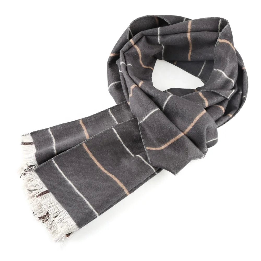 Man Fashion Handmade Winter Viscose Knitting Striped Mulfers Scarf