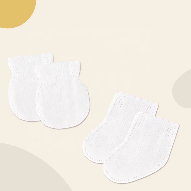 OEM Custom Newborn Baby Anti-grip Disposable Nonwoven Gloves Small Gloves Hand and Foot Cover