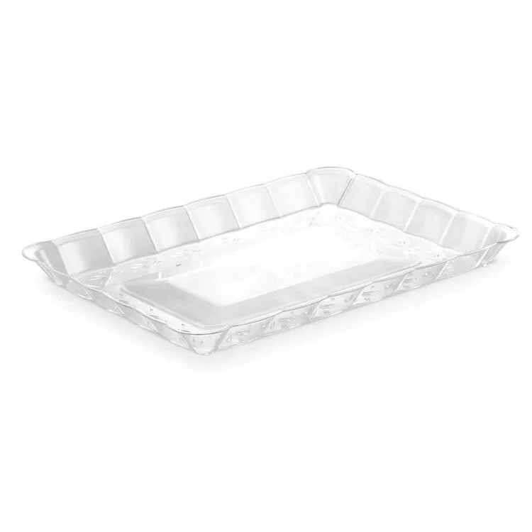 Factory Direct Sales Multi-Size Banquet Party Disposable Dining Table Decoration Transparent Plastic Plate